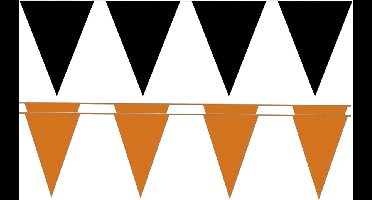 Folat - Feestvlaggetjes pakket - zwart/oranje - 60m - Halloween kleur