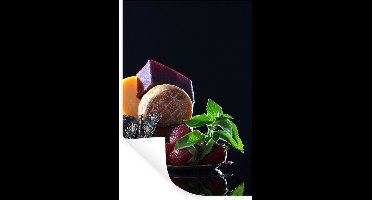 Muurstickers - Sticker Folie - Rustiek - Fruit - Kaas - Tafel - Stilleven - 20x30 cm - Plakfolie - Muurstickers Kinderkamer - Zelfklevend Behang - Zelfklevend behangpapier - Stickerfolie