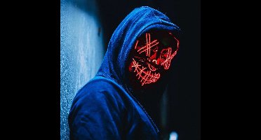 MikaMax Halloween Purge LED Masker - Verkleedmasker - Halloween LED Masker - Geschikt voor Iedereen - Verstelbare Hoofdband - 3 Lichtstanden