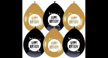 Haza Ballonnen - Happy Birthday - 6 stuks - verjaardag thema - 30 cm