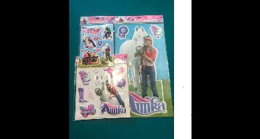 Muurstickers Amika - set van 3 - 3D muursticker - studio 100 - 21 delig - stickers - meisjeskamer - muurdecoratie