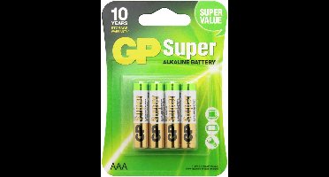 GP Super Alkaline AAA batterijen - 4 stuks