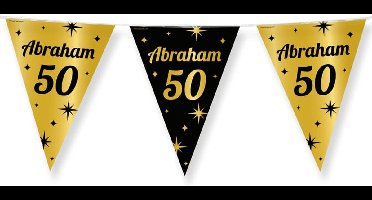 Paperdreams Vlaggenlijn - luxe Abraham/50 jaar feest- 10m - goud/zwart