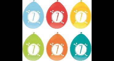 Haza party Ballonnen - 7 jaar - leeftijd verjaardag - 18x stuks - 30 cm - versiering - feestartikelen