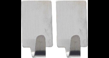 Excellent houseware - Zelfklevende rvs haakjes - set 12x