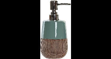 Items Zeeppompje/dispenser - 2x stuks - polystone - mintgroen - 16 cm