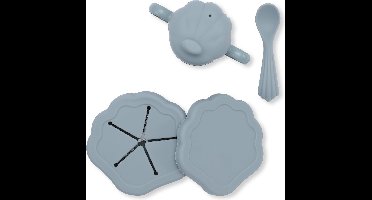 Konges Sløjd  - Silicone Serviesset Schelp - Kinderserviesset - Light Blue