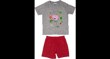 Peppa Pig/ Peppa Big Pyjama / Shortama - Grijs / Rood - Katoen - maat 110/116