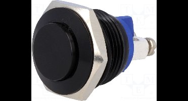 Schakelaar vandalismebestendig - 16mm - IP65 - Zwart rond