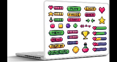 Laptop sticker - 14 inch - Gaming - Pixel Art - 32x5x23x5cm - Laptopstickers - Laptop skin - Cover