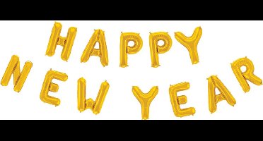 Happy New Year Folieballon 41cm Goud