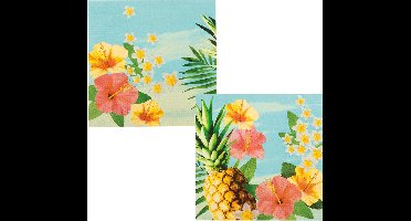 Boland - Set 20 papieren servetten Paradise - Tropisch - Hawaii - Themafeest - Tuinfeest - Verjaardag