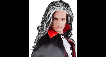 Boland - Pruik Vampire Louis Grijs - Golvend - Lang - Mannen - Vampier - Halloween en Horror