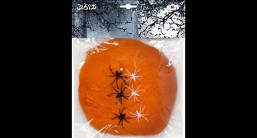 Boland - Spinrag met spinnen 100 g oranje Oranje - Horror - Horror