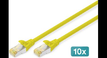 CAT6a sFTP kabel 1 meter Geel - 10 stuks