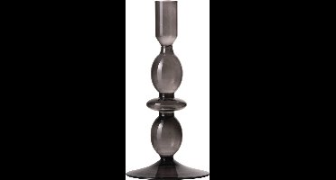 Gusta - Kandelaar - Grijs - Glas - ø9x19cm