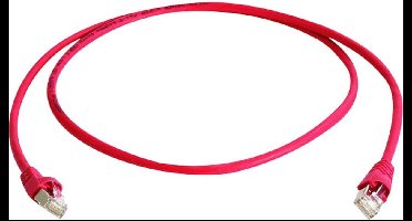 Telegärtner RJ45 (cross) Netwerkkabel Aansluitkabel CAT 6A S/FTP 5.00 m Rood Vlambestendig, Halogeenvrij