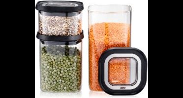 Voorraadbussen, Set van 3, Vierkant - GEFU|PANTRY