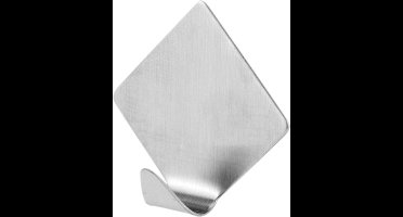 Excellent houseware handoeken ophang haakjes - 4x stuks - rvs - zilver - Zelfklevend