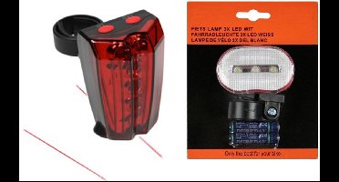 Benson Fietsverlichting set - voor/achterlicht fiets - LED + Laser