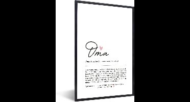 PosterMonkey - Poster - Betekenis - Oma - Cadeau voor haar - Cadeau voor vrouw - Wanddecoratie - Moederdag - Woordenboek - 60x90 cm