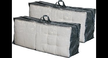 Set van 3x beschermhoezen grijs/groen voor stoelkussens 130 x 50 cm - grijs/groen - Beschermhoezen tegen vuil en vocht