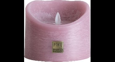 PTMD LED kaars rustiek oud rose met beweegbare vlam - LED Light Candle rustic pink moveable flame XL - Met timer - Diameter 12,5 x 12,5 x 10 hoog