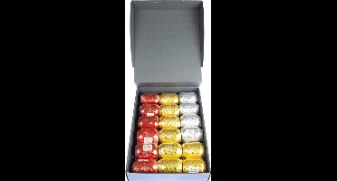 Kangaro lint - 18 bolletjes - kerst - assorti glimmend - K-96103