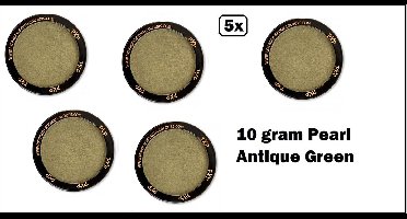 5x PXP Professional Colours 10 gram Pearl Antique Green - Schmink groen festival thema feest party fun