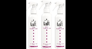 Schwarzkopf Taft Heat Protection Spray en Frizz Control - Hitte Beschermende Haar Spray tot 230 °C - Anti Pluis Effect Zonder te Plakken - Vegan en Siliconenvrij Hair Spray - 3 x 250 ml