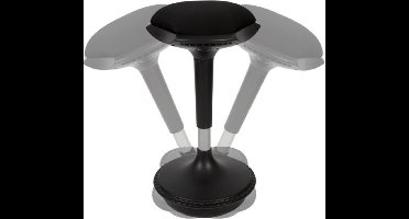 Lowander ergonomische wiebelkruk 50 tot 60cm - Balanskruk in hoogte verstelbaar - Zwart