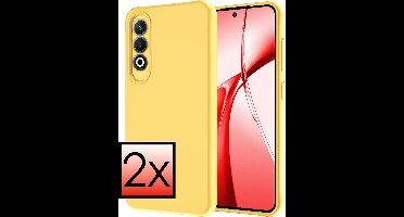 Hoesje - 2 Stuks - Geschikt voor OnePlus Nord CE4 - Sterk & Shockproof - Case Siliconen - Back Cover - Telefoon Hoes - Geel