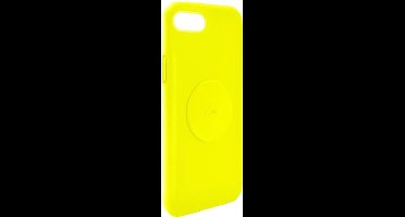 Puro, Hoesje geschikt voor iPhone 6 / 7 / 8 / SE (2020) - Icon Series Siliconen met Metalen Plaat, Geel