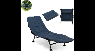 Veldbed - Kampeerbed - Vouwbed - Ligbed - Stretcher- Campingbedje - Opvouwbaar - 1 Persoons - Blauw