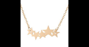 Gading® dames ketting met sterren-goudkleurig-43cm-RVS ketting