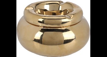 Home & Styling Storm Asbak Marbella - Kunststeen - D11 x H6 cm - metallic goud - voor binnen/balkon