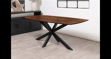 Eettafel Florence mangohout Deens ovaal 180x100 cm - Bruin | Sandblasted