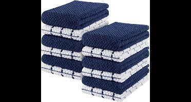 12 Keuken Handdoeken Set - 38 x 64 cm - 100% Ring Gesponnen Katoenen Superzacht en Absorberend Schotelantennes, Theedoeken en Barkrukken Handdoeken