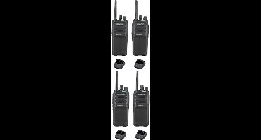 Set van 4 Kenwood TK-3701D IP55 Portofoon met tafellader