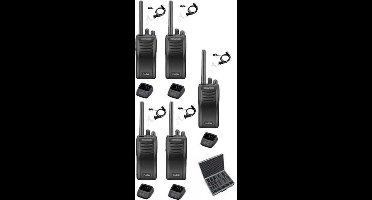 Set van 5 stuks Kenwood TK-3501 met koffer, beveiliging oortje en laders