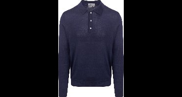 King Essentials The Robert Long Sleeve Poloshirt Merino Navy - Maat XXL - Heren - Pullovers