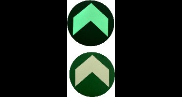 Zelfklevend lichtgevende vloertape - Evacuatie pictogram rond - Reflecterend tape nooduitgang