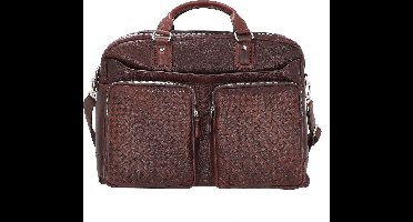 bugatti Reistas met laptopvak Woven Weekender Darkbrown Bruine