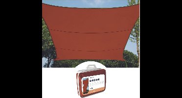Perel Schaduwdoek, waterafstotend, 3.6 x 3.6 m, 160 g/m², polyester, vierkant, terracotta