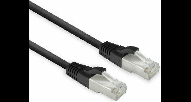 ACT Zwarte 0,5 meter LSZH U/FTP CAT8 datacenter slimline patchkabel snagless met RJ45-connectoren FB8100