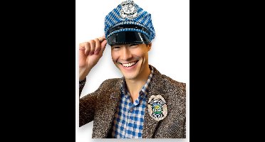 Oktoberfest Politiepet - Blauw Wit - Special Police Badge