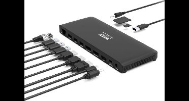 Port Designs 901910W-EU laptop dock & poortreplicator Bedraad USB 3.2 Gen 2 (3.1 Gen 2) Type-C Zwart