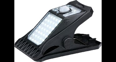 Grundig Solar Tuinverlichting Clip - Solar Lamp met Bewegingssensor - Tuinspot met Koel Wit Licht - 3 Verschillende Lichtmodus - LED Buiten Verlichting Batterijduur 6-8 Uur