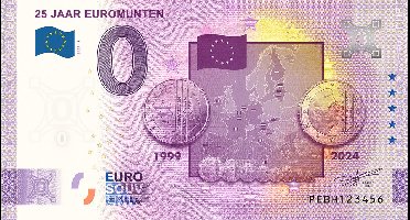 0 Euro biljet Nederland 2024 - 25 jaar Euromunten