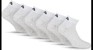 FILA Logo op de hiel Enkelsokken - Maat 39/42 - 6 Pack - Wit